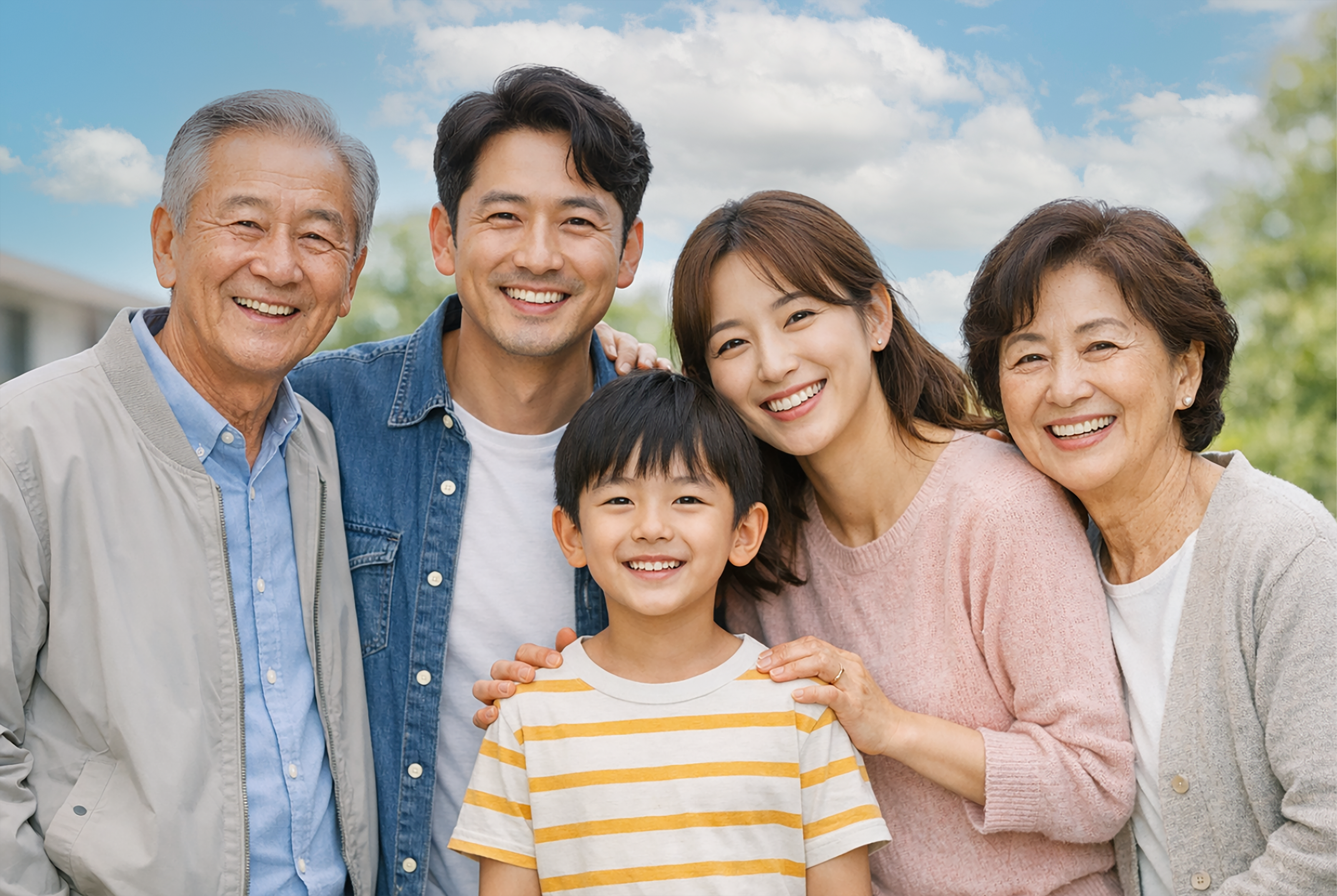 happy asian family